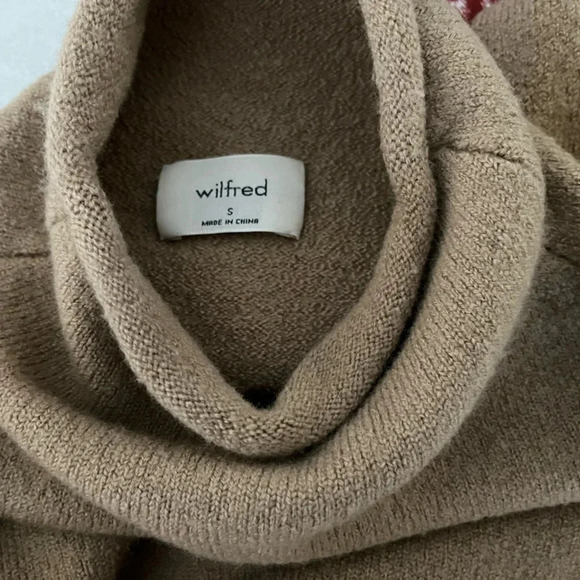 Wilfred/ Knit merino wool/ Mock  neck/ Tan sweater/ Size US S - Picture 6 of 13